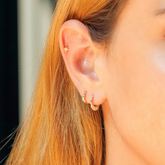 Sterling Silver Crown Helix Tragus Huggie Earring